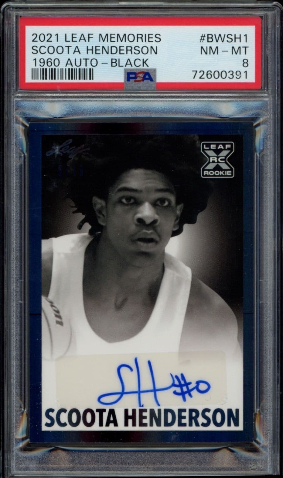 2021-22 Leaf Memories Scoot Henderson #BW-SH1 trading card
