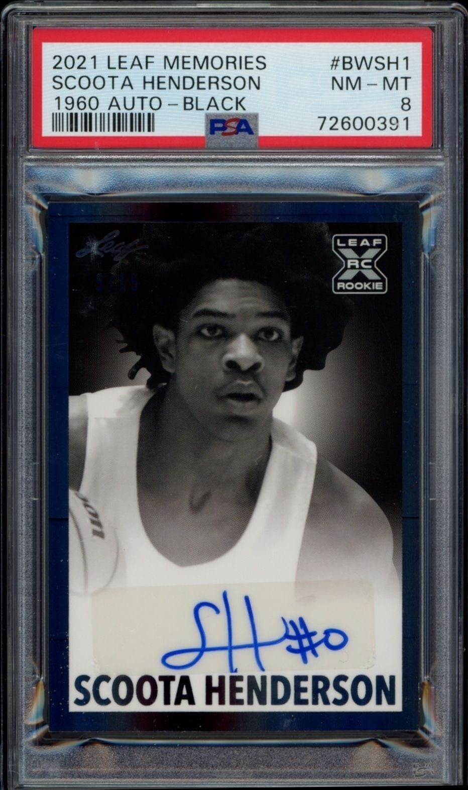 2021-22 Leaf Memories Scoot Henderson #BW-SH1 trading card