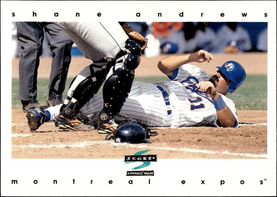 Shane Andrews 1997 Pinnacle Score #422 Baseball Trading Card - Front 1997 Pinnacle Score Shane Andrews #422 baseball trading card front