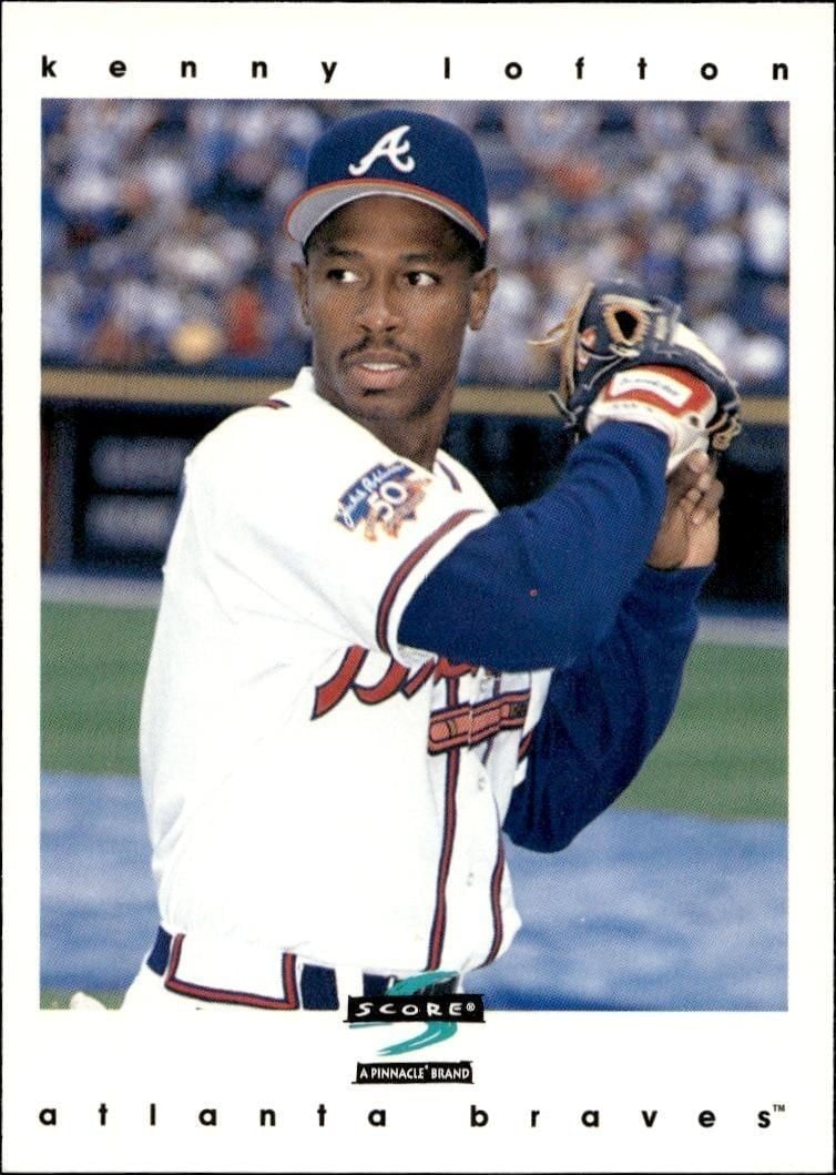 Kenny Lofton 1997 Pinnacle Score #340 Baseball Trading Card - Front 1997 Pinnacle Score Kenny Lofton #340 baseball trading card front