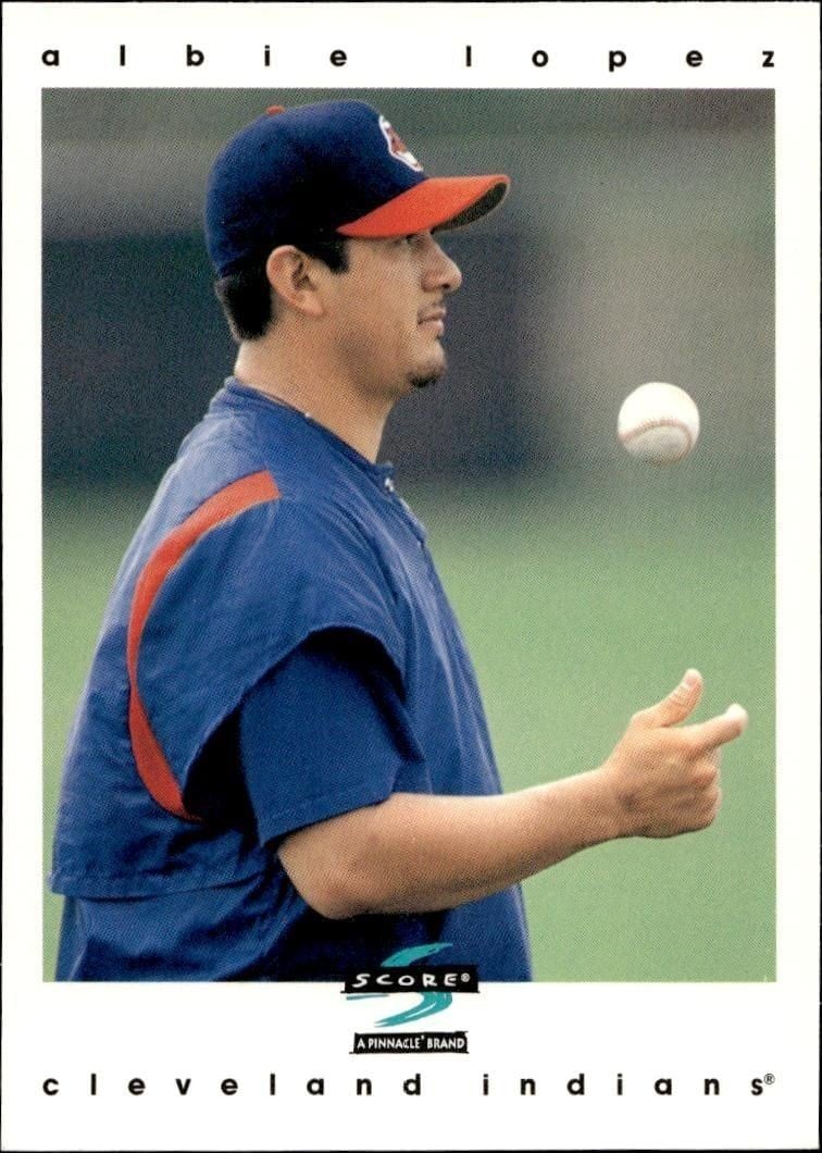 1997 Pinnacle Score Albie Lopez #377 trading card
