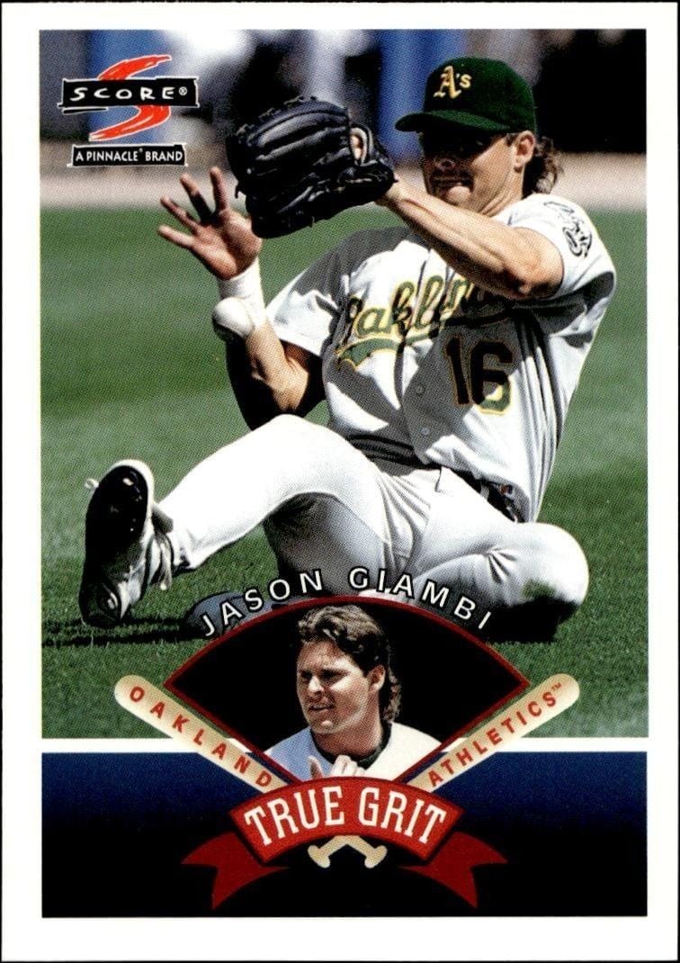 Jason Giambi 1997 Pinnacle Score #544 Baseball Trading Card - Front 1997 Pinnacle Score Jason Giambi #544 baseball trading card front