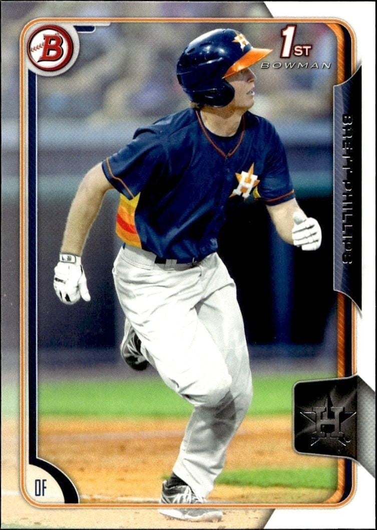 Brett Phillips 2015 Bowman Draft #BP137 Baseball Trading Card - Front 2015 Bowman Draft Brett Phillips #BP137 baseball trading card front