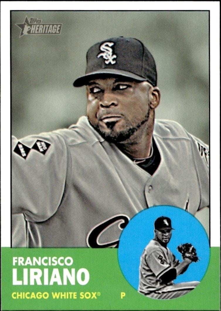 Francisco Liriano 2012 Topps Heritage High Number #H635 Baseball Trading Card - Front 2012 Topps Heritage High Number Francisco Liriano #H635 baseball trading card front