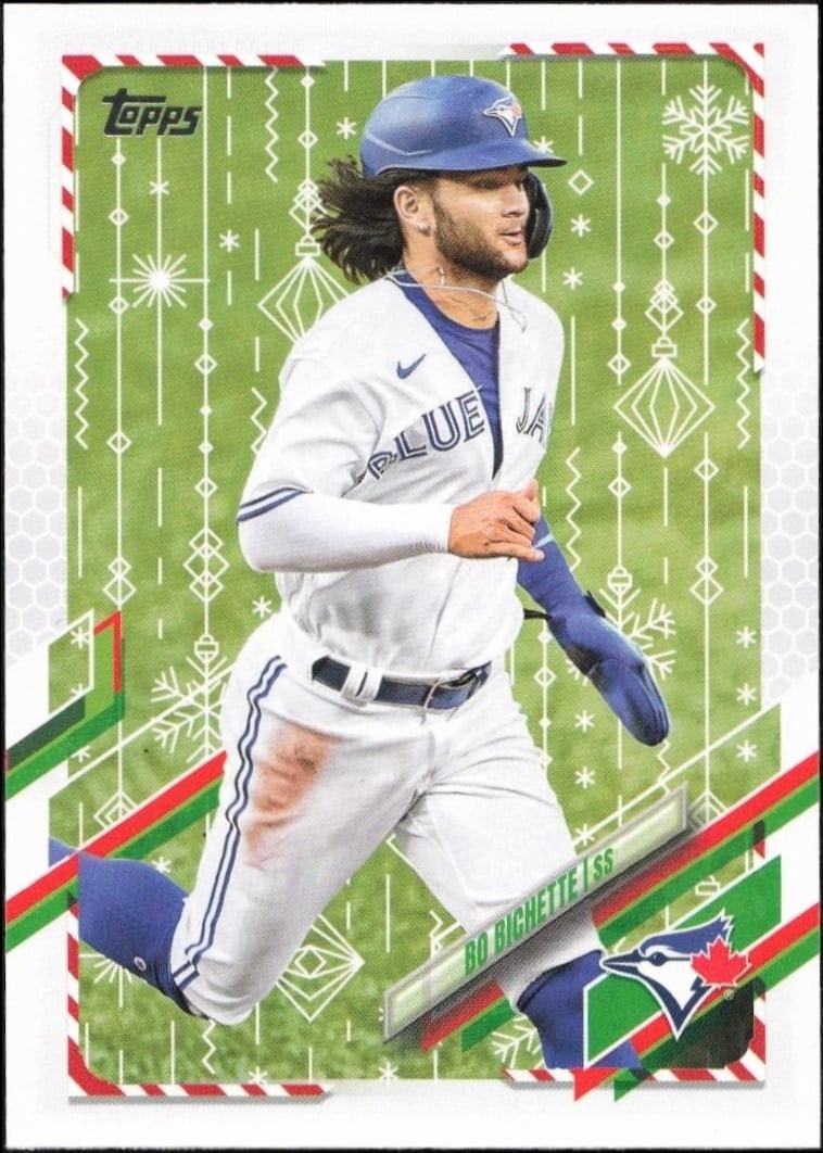 Bo Bichette 2021 Topps Holiday #HW6 Baseball Trading Card - Front 2021 Topps Holiday Bo Bichette #HW6 baseball trading card front