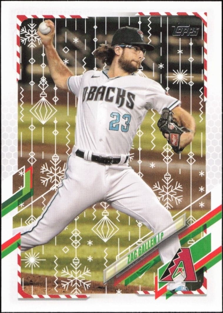 Zac Gallen 2021 Topps Holiday #HW186 Baseball Trading Card - Front 2021 Topps Holiday Zac Gallen #HW186 baseball trading card front