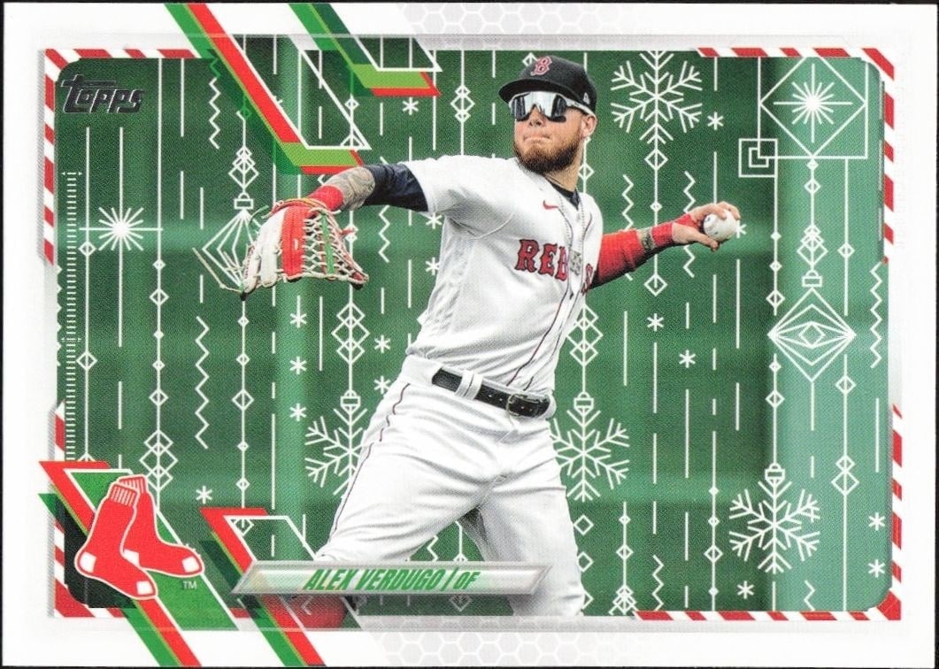 Alex Verdugo 2021 Topps Holiday #HW88 Baseball Trading Card - Front 2021 Topps Holiday Alex Verdugo #HW88 baseball trading card front