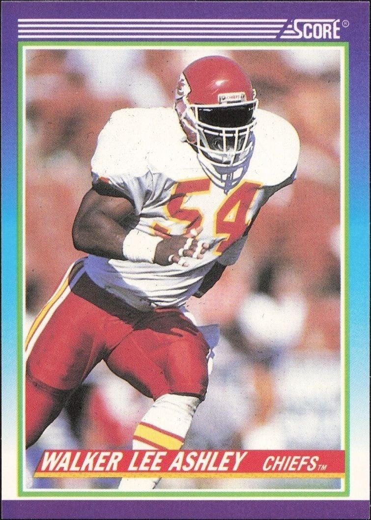 Walker Lee Ashley 1990 Score #511 Football Trading Card - Front 1990 Score Walker Lee Ashley #511 football trading card front