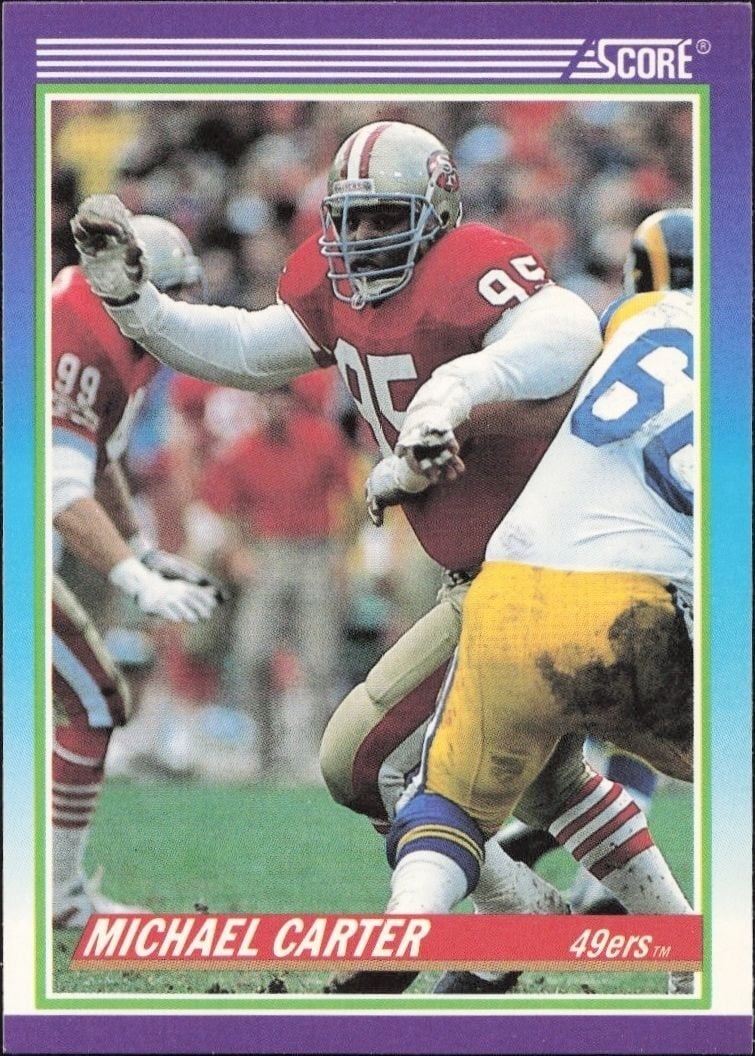 Michael Carter 1990 Score #510 Football Trading Card - Front 1990 Score Michael Carter #510 football trading card front