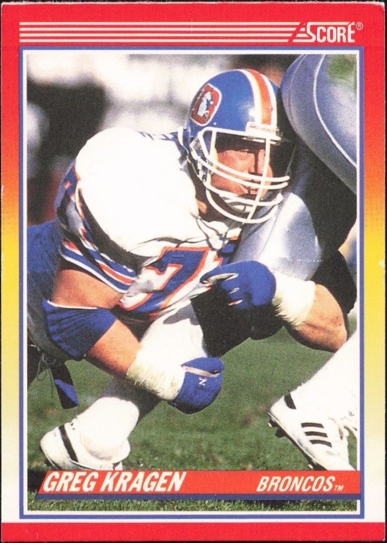 Greg Kragen 1990 Score #660 Football Trading Card - Front 1990 Score Greg Kragen #660 football trading card front