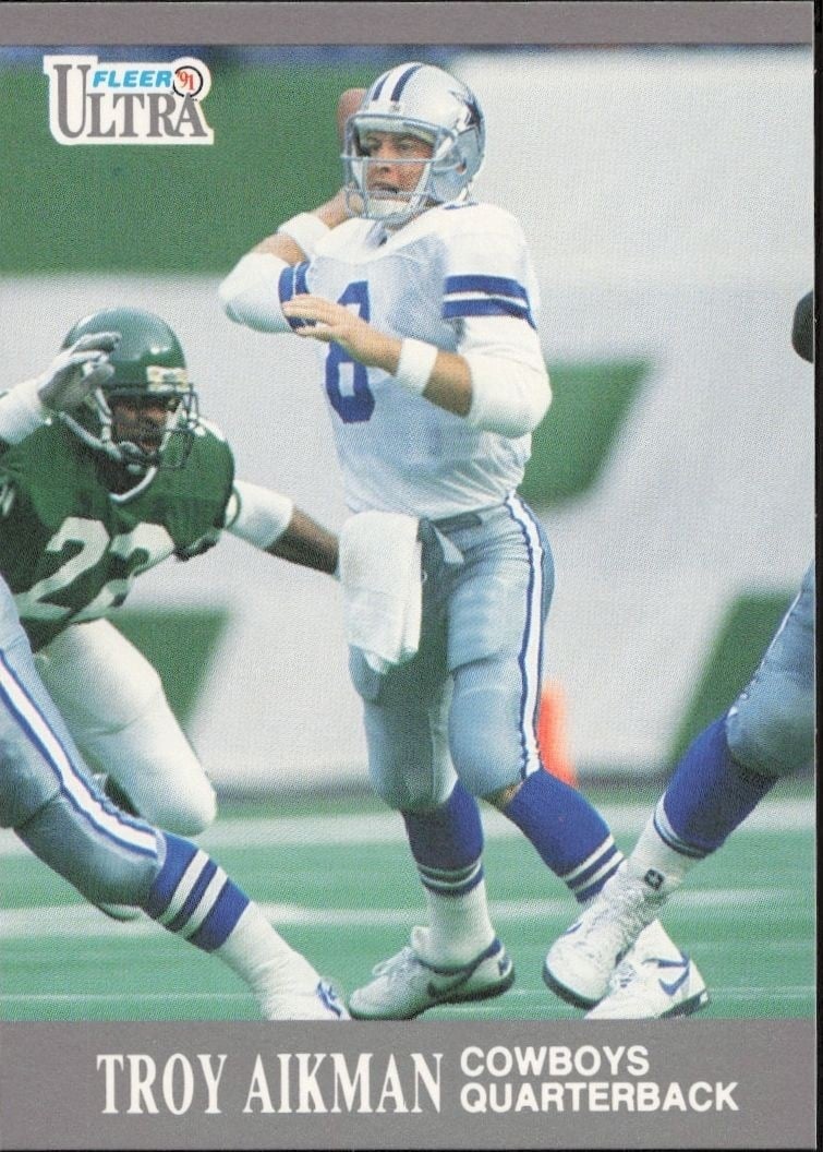Troy Aikman 1991 Fleer Ultra #162 Football Trading Card - Front 1991 Fleer Ultra Troy Aikman #162 football trading card front