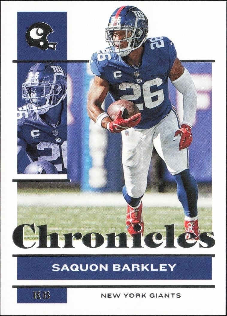 Saquon Barkley 2021 Panini Chronicles #66 Football Trading Card - Front 2021 Panini Chronicles Saquon Barkley #66 football trading card front