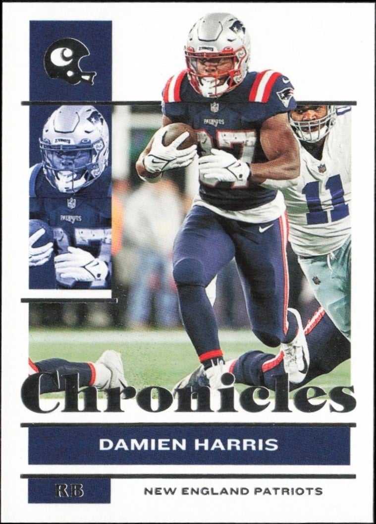 Damien Harris 2021 Panini Chronicles #81 Football Trading Card - Front 2021 Panini Chronicles Damien Harris #81 football trading card front