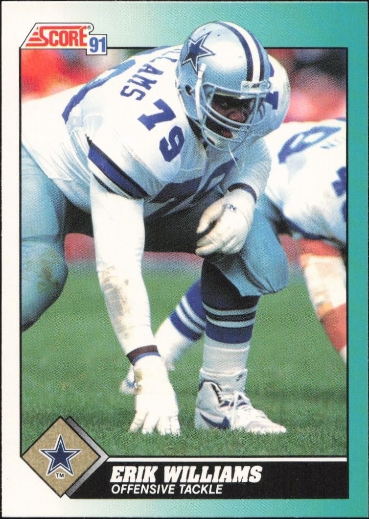 Erik Williams 1991 Score Supplemental #85T Football Trading Card - Front 1991 Score Supplemental Erik Williams #85T football trading card front