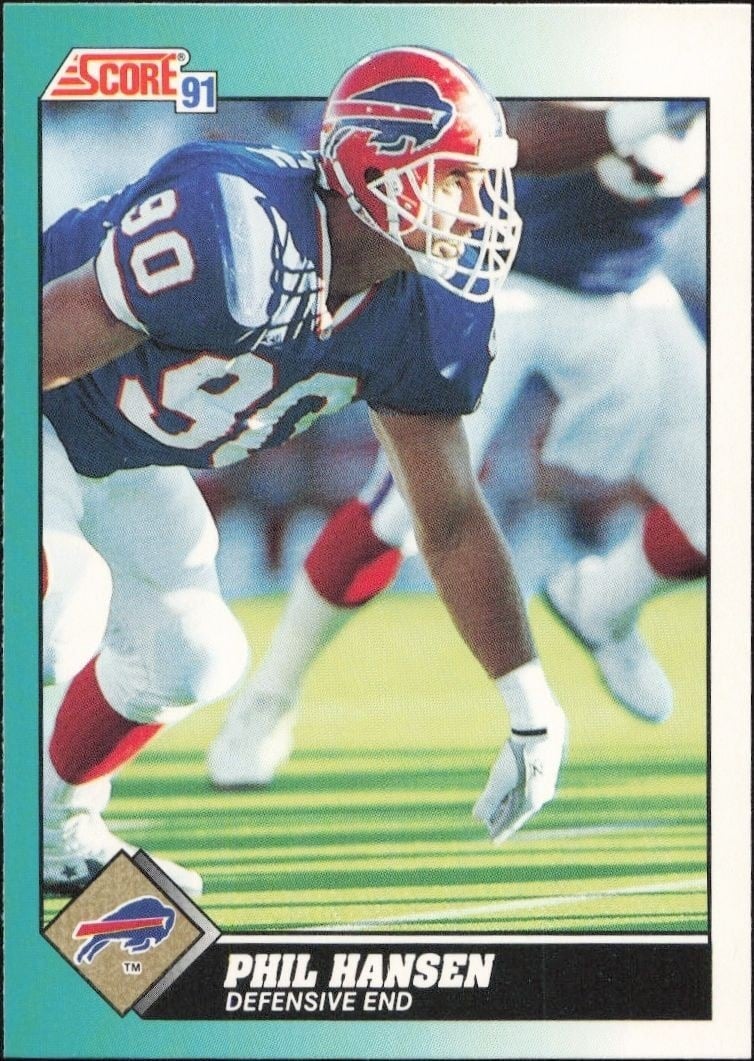 Phil Hansen 1991 Score Supplemental #75T Football Trading Card - Front 1991 Score Supplemental Phil Hansen #75T football trading card front
