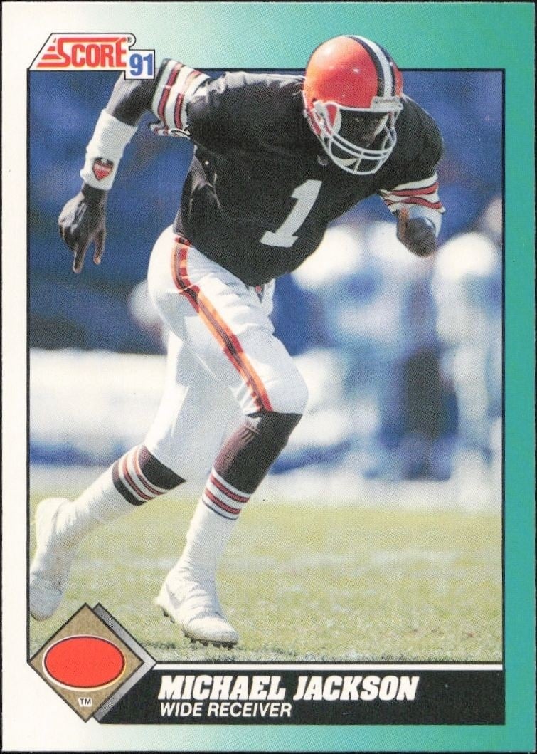 Michael Jackson 1991 Score Supplemental #66T Football Trading Card - Front 1991 Score Supplemental Michael Jackson #66T football trading card front