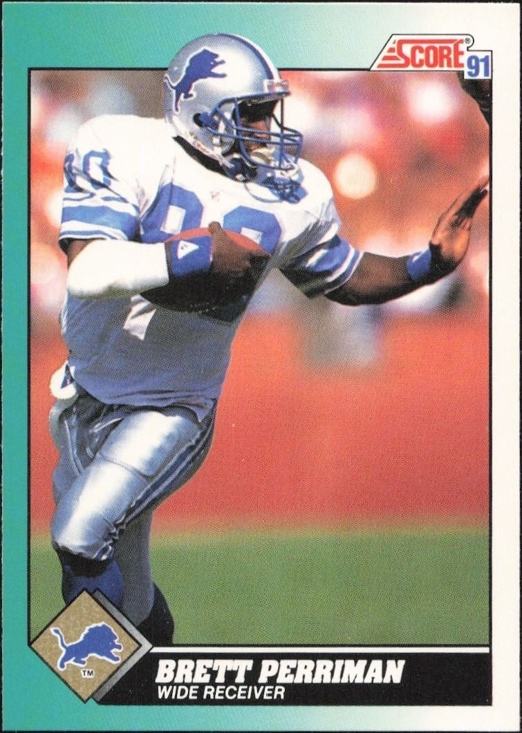 Brett Perriman 1991 Score Supplemental #6T Football Trading Card - Front 1991 Score Supplemental Brett Perriman #6T football trading card front