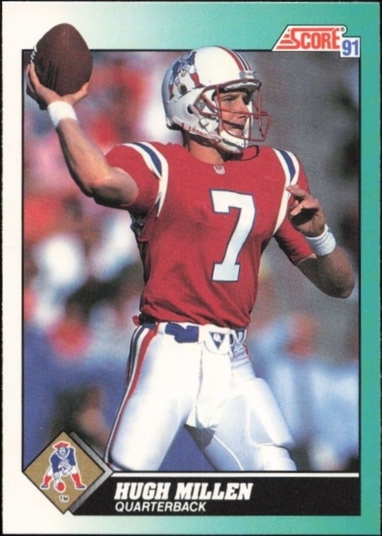 Hugh Millen 1991 Score Supplemental #14T Football Trading Card - Front 1991 Score Supplemental Hugh Millen #14T football trading card front