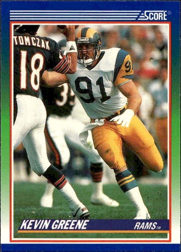 Kevin Greene 1990 Score #374 Football Trading Card - Front 1990 Score Kevin Greene #374 football trading card front