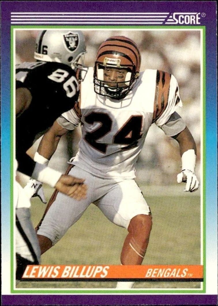 Lewis Billups 1990 Score #487 Football Trading Card - Front 1990 Score Lewis Billups #487 football trading card front