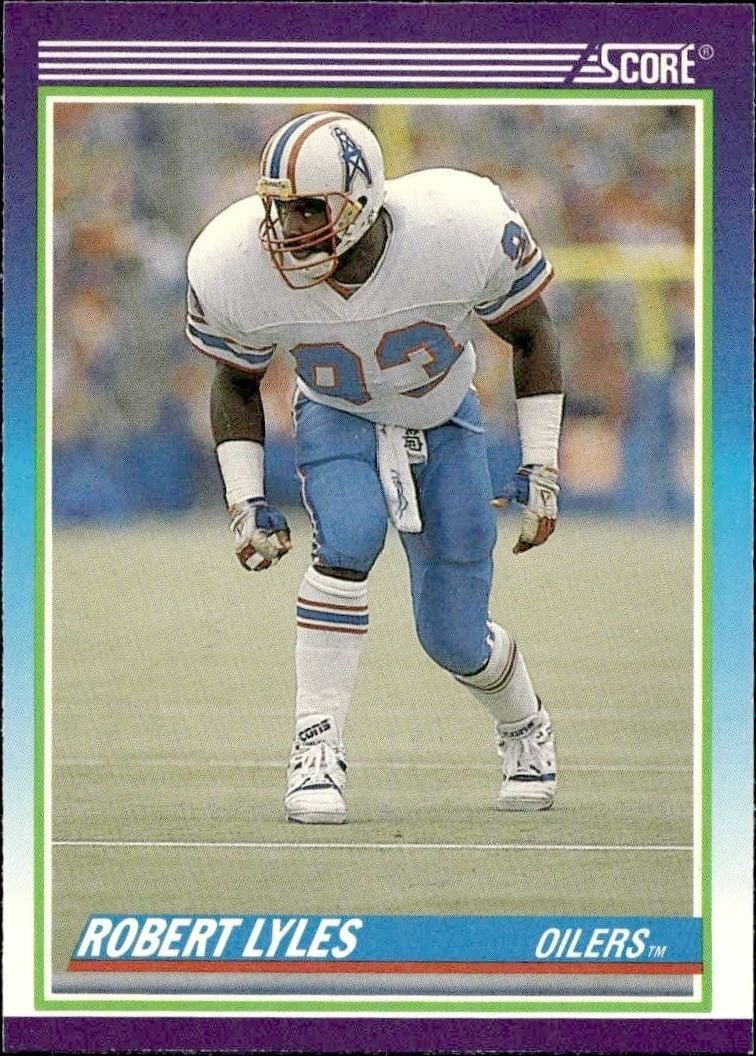 Robert Lyles 1990 Score #451 Football Trading Card - Front 1990 Score Robert Lyles #451 football trading card front