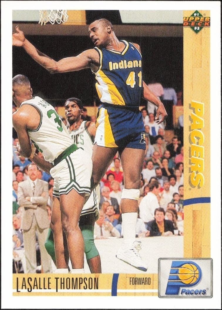 LaSalle Thompson 1991-92 Upper Deck #218 Basketball Trading Card - Front 1991-92 Upper Deck LaSalle Thompson #218 basketball trading card front