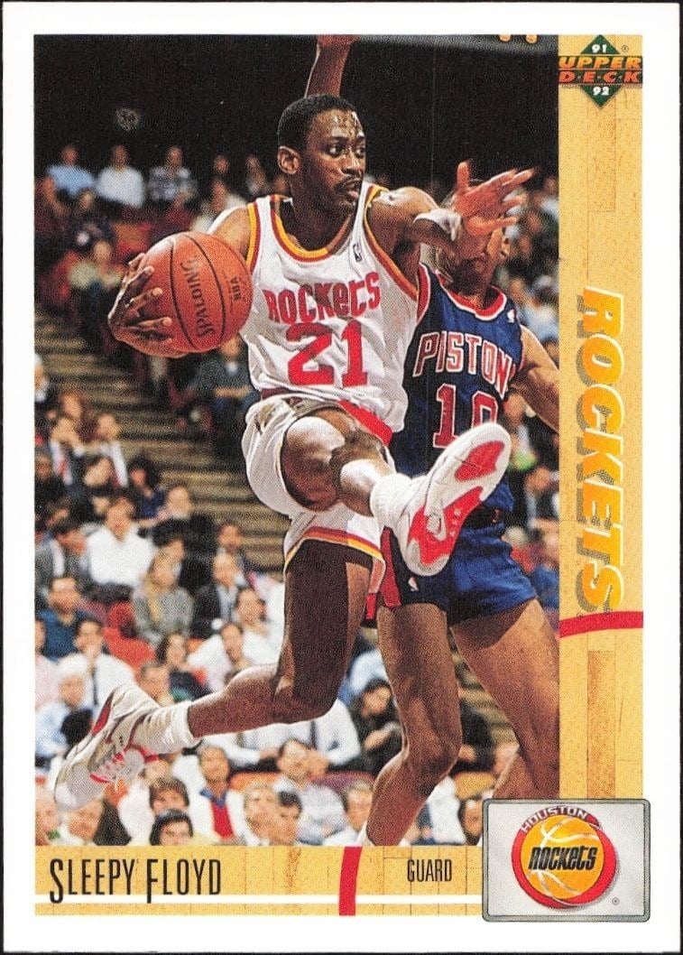 Sleepy Floyd 1991-92 Upper Deck #252 Basketball Trading Card - Front 1991-92 Upper Deck Sleepy Floyd #252 basketball trading card front