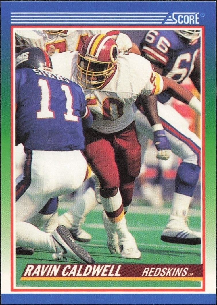 Ravin Caldwell 1990 Score #362 Football Trading Card - Front 1990 Score Ravin Caldwell #362 football trading card front