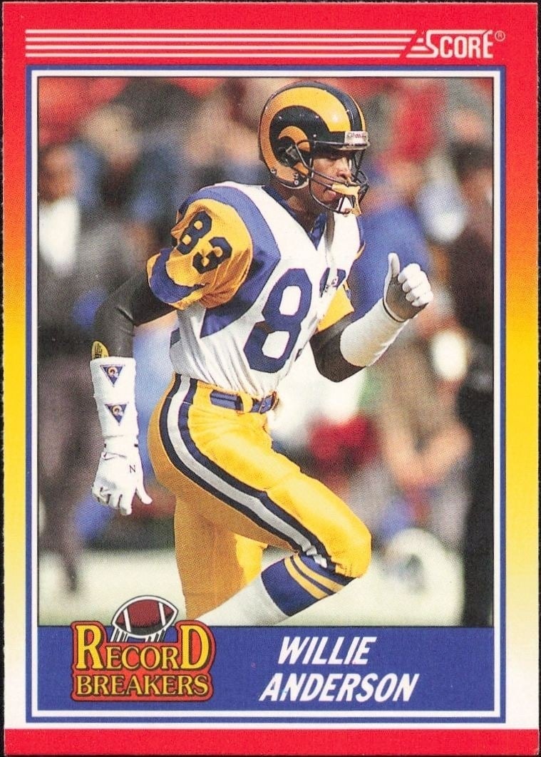 Willie Anderson 1990 Score #593 Football Trading Card - Front 1990 Score Willie Anderson #593 football trading card front