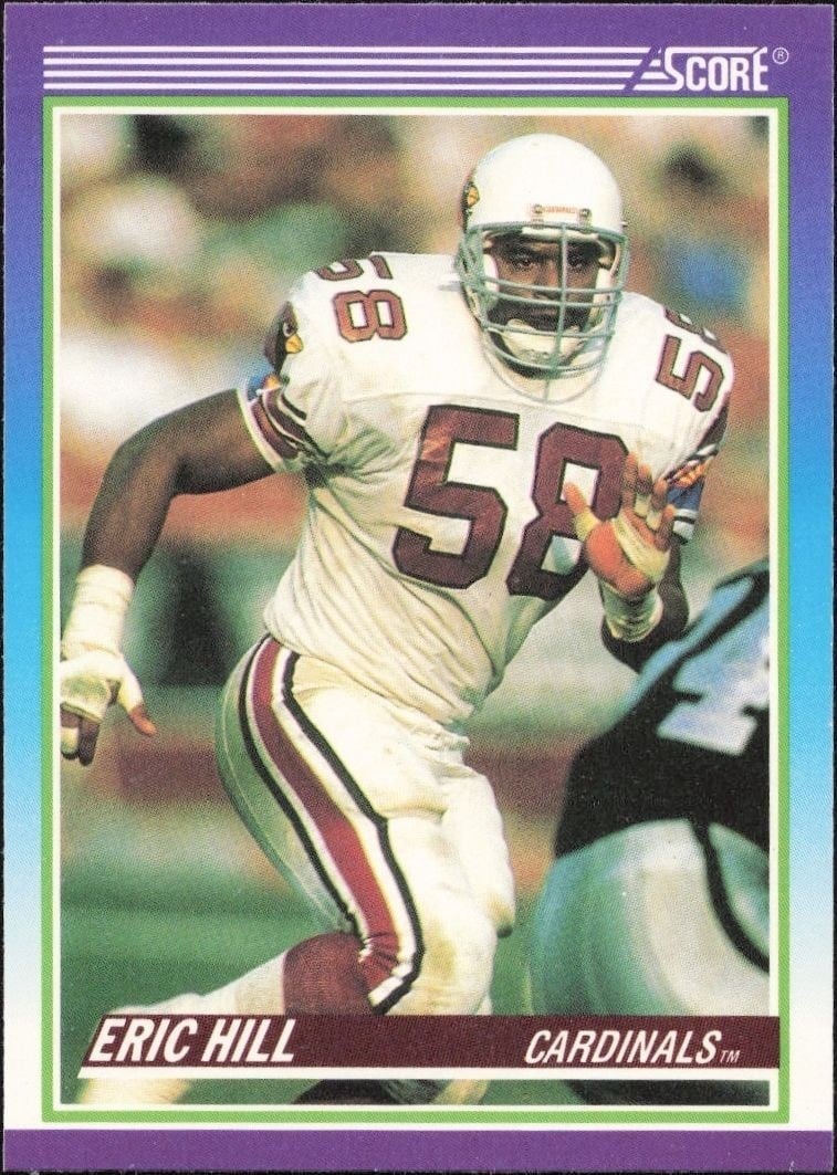 Eric Hill 1990 Score #452 Football Trading Card - Front 1990 Score Eric Hill #452 football trading card front