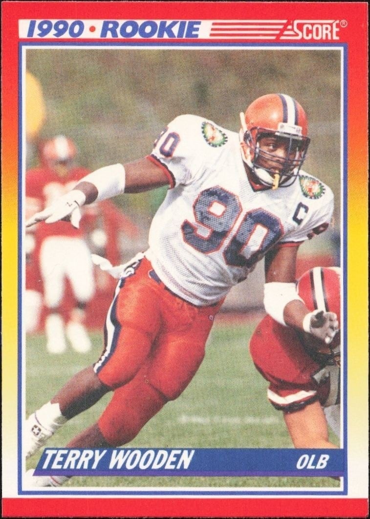 Terry Wooden 1990 Score #632 Football Trading Card - Front 1990 Score Terry Wooden #632 football trading card front