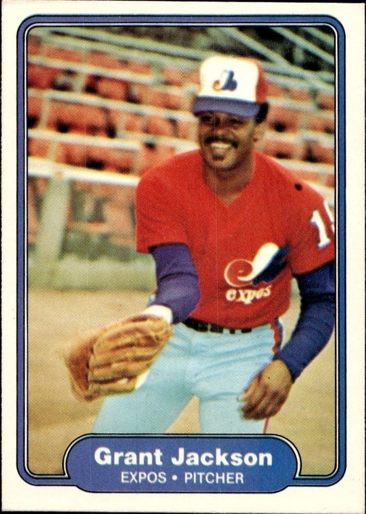 Grant Jackson 1982 Fleer #191 Baseball Trading Card - Front 1982 Fleer Grant Jackson #191 baseball trading card front