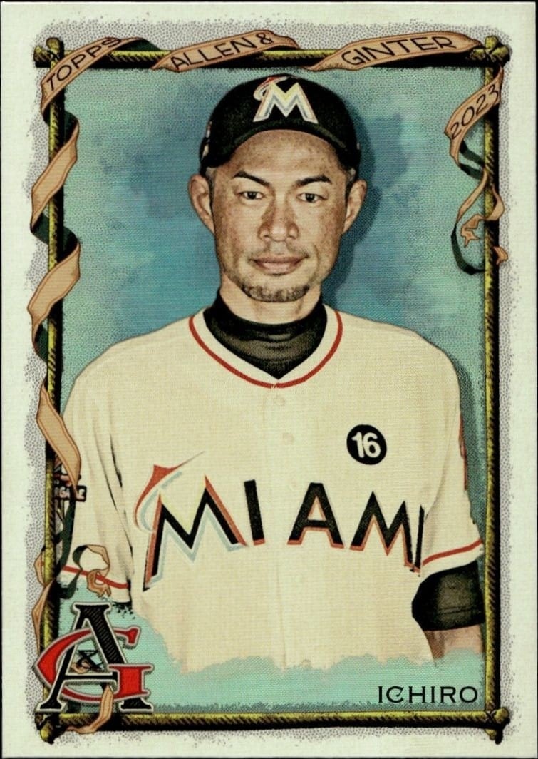 Ichiro 2023 Topps Allen & Ginter #95 Baseball Trading Card - Front 2023 Topps Allen & Ginter Ichiro #95 baseball trading card front