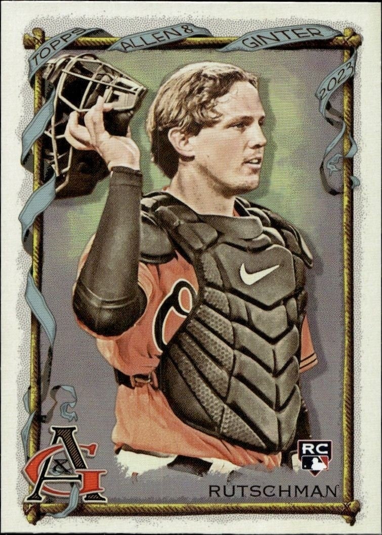 Adley Rutschman 2023 Topps Allen & Ginter #353 Baseball Trading Card - Front 2023 Topps Allen & Ginter Adley Rutschman #353 baseball trading card front