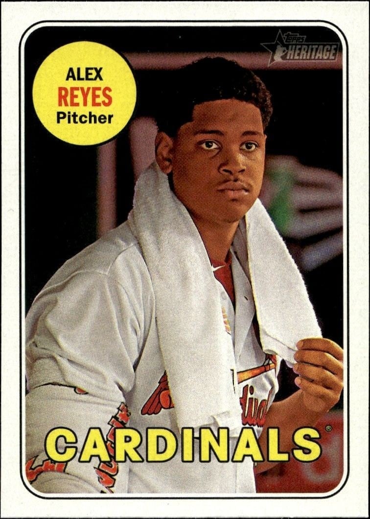 Alex Reyes 2018 Topps Heritage #464 Baseball Trading Card - Front 2018 Topps Heritage Alex Reyes #464 baseball trading card front