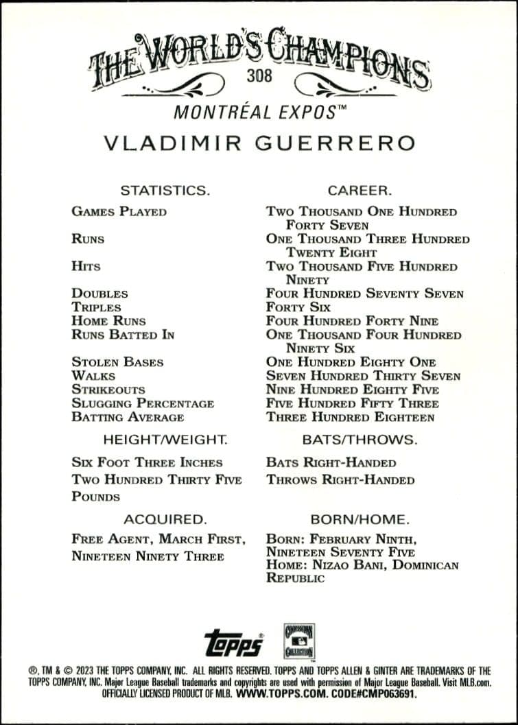 Vladimir Guerrero - Back
