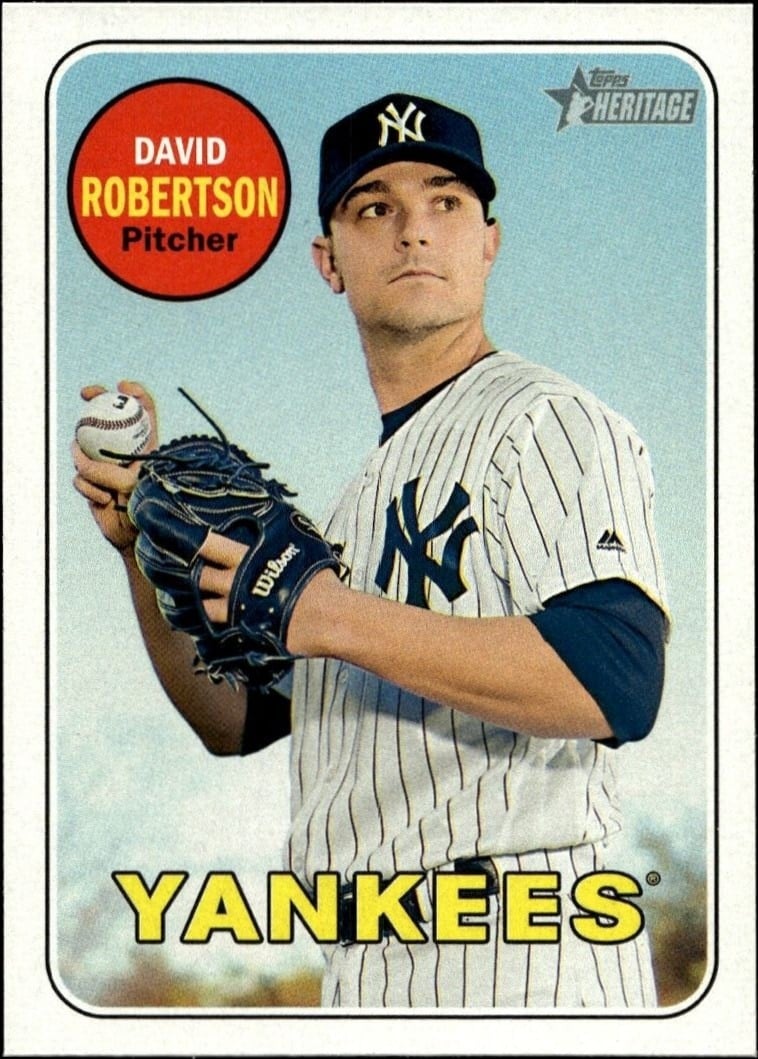 David Robertson 2018 Topps Heritage #307 Baseball Trading Card - Front 2018 Topps Heritage David Robertson #307 baseball trading card front