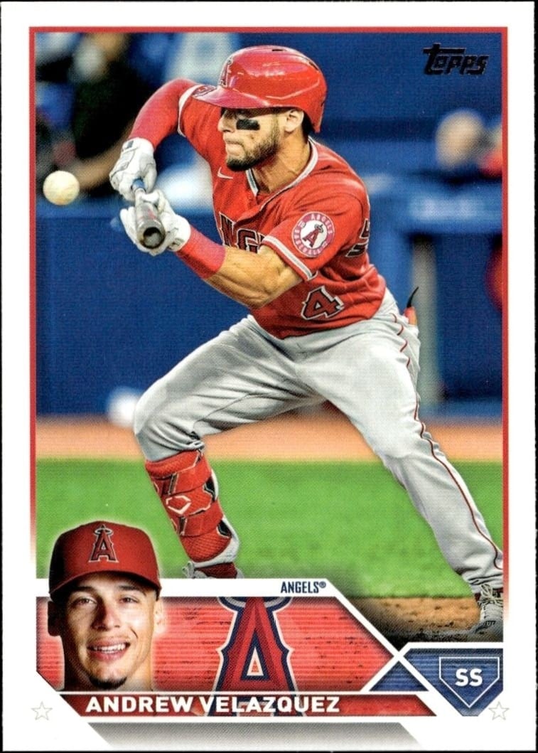 Andrew Velazquez 2023 Topps Series 2 #605 Baseball Trading Card - Front 2023 Topps Series 2 Andrew Velazquez #605 baseball trading card front