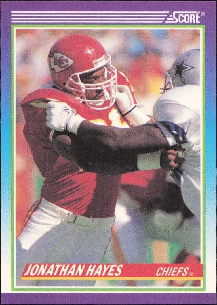 Jonathan Hayes 1990 Score #516 Football Trading Card - Front 1990 Score Jonathan Hayes #516 football trading card front