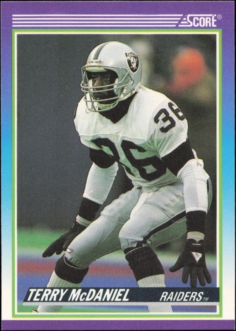 Terry McDaniel 1990 Score #521 Football Trading Card - Front 1990 Score Terry McDaniel #521 football trading card front