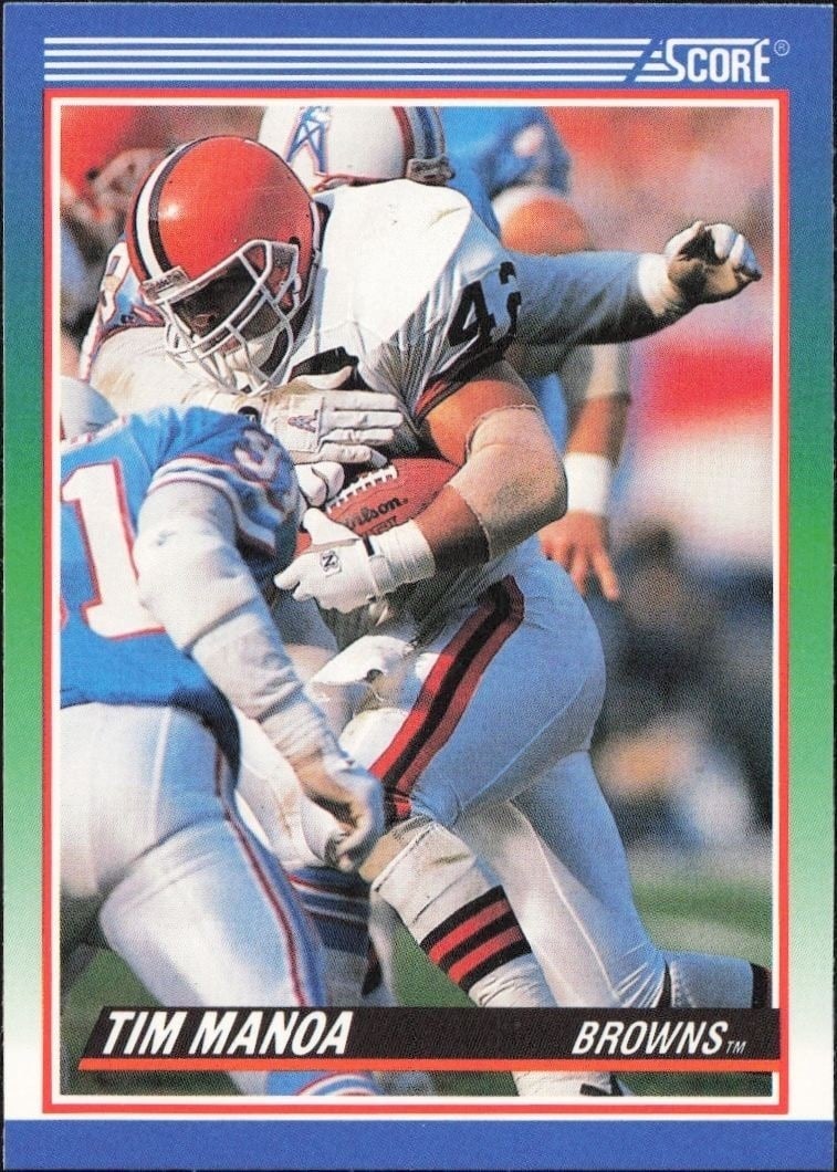 Tim Manoa 1990 Score #403 Football Trading Card - Front 1990 Score Tim Manoa #403 football trading card front