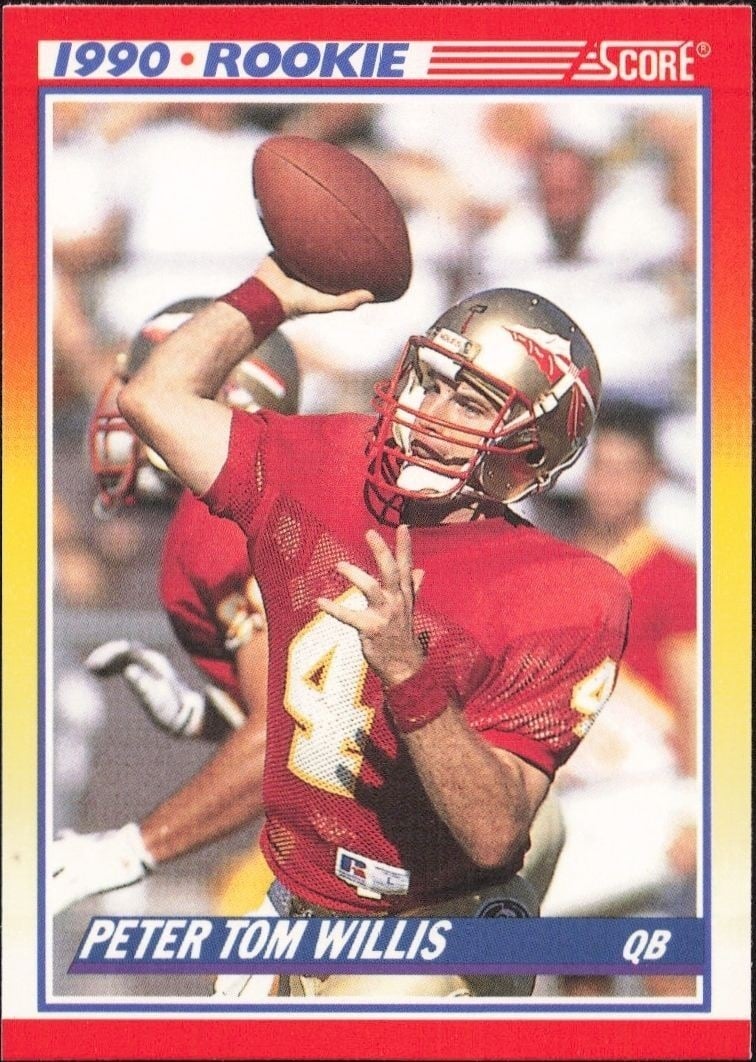 Peter Tom Willis 1990 Score #656 Football Trading Card - Front 1990 Score Peter Tom Willis #656 football trading card front