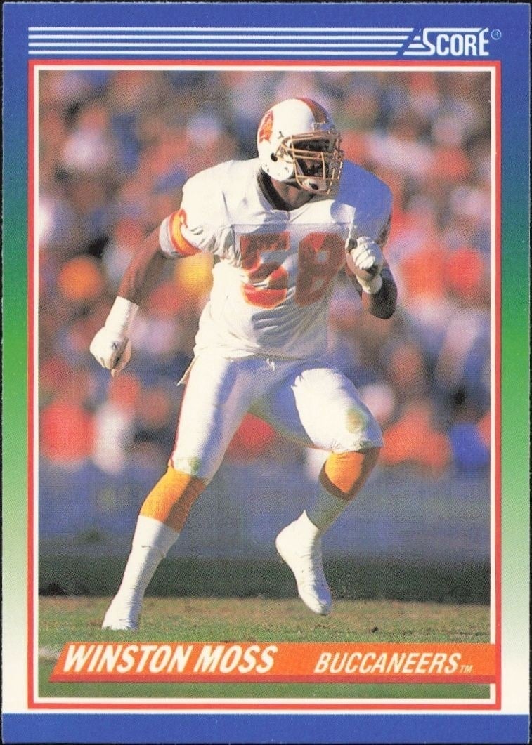 Winston Moss 1990 Score #390 Football Trading Card - Front 1990 Score Winston Moss #390 football trading card front