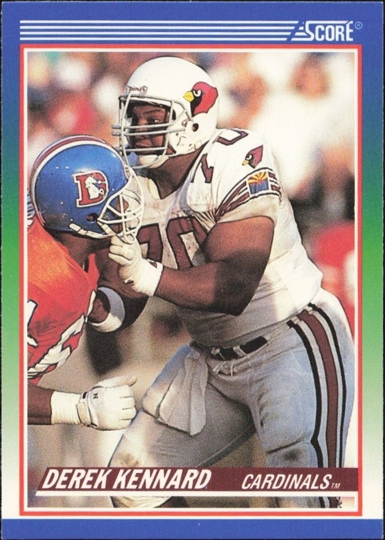 Derek Kennard 1990 Score #397 Football Trading Card - Front 1990 Score Derek Kennard #397 football trading card front