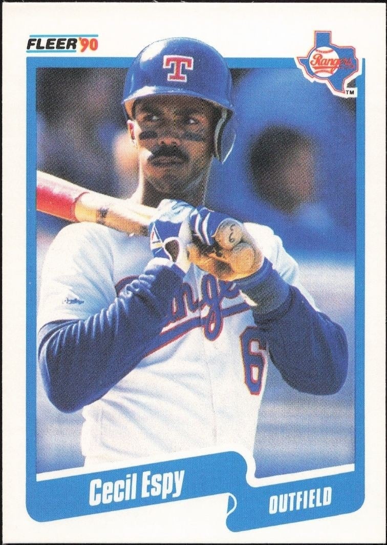Cecil Espy 1990 Fleer #295 Baseball Trading Card - Front 1990 Fleer Cecil Espy #295 baseball trading card front