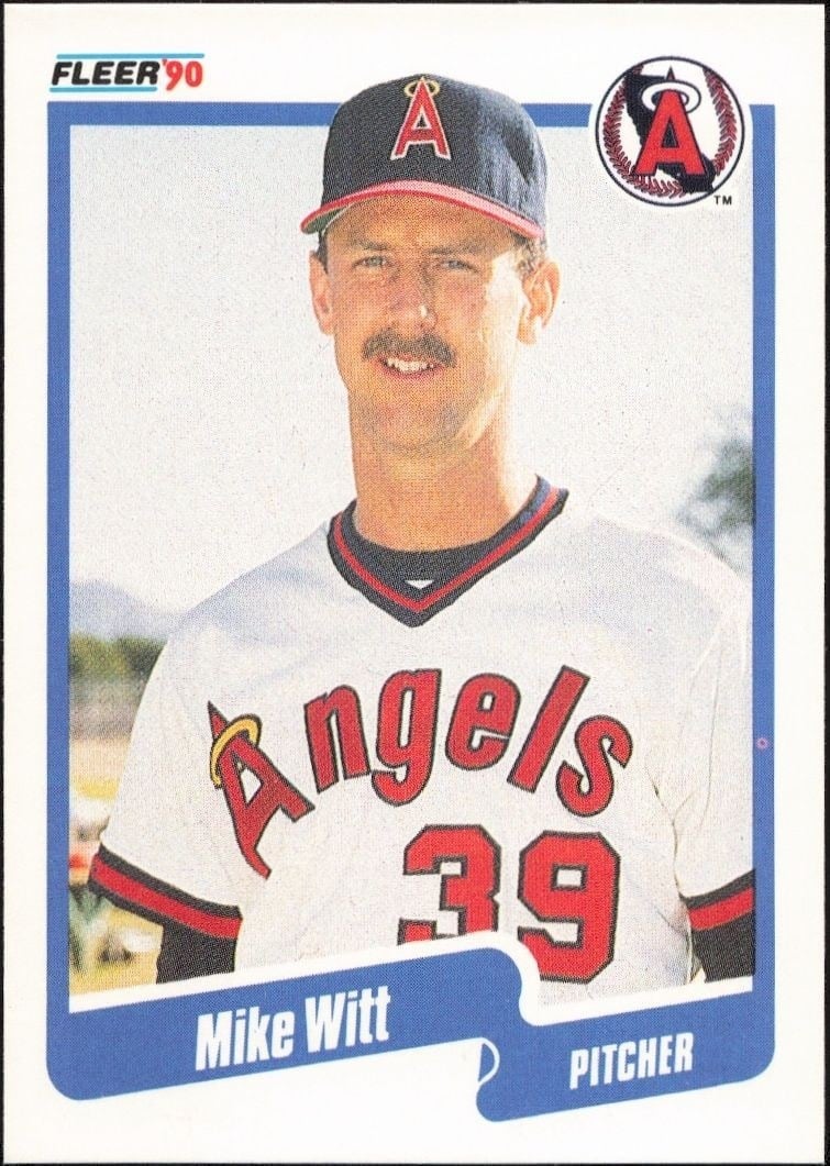 1990 Fleer Mike Witt #148 trading card