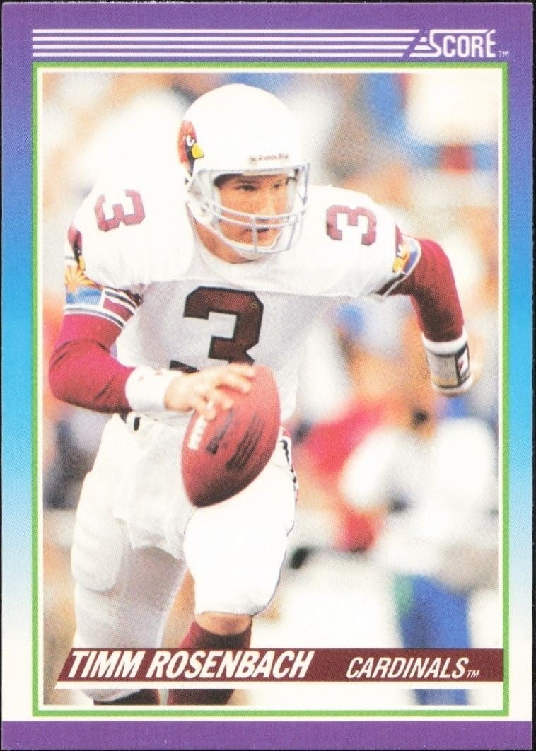 Timm Rosenbach 1990 Score #163 Football Trading Card - Front 1990 Score Timm Rosenbach #163 football trading card front