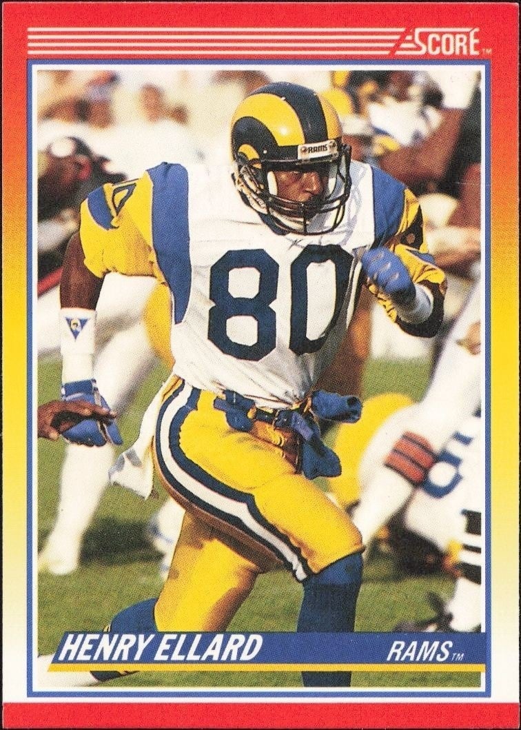 Henry Ellard 1990 Score #225 Football Trading Card - Front 1990 Score Henry Ellard #225 football trading card front