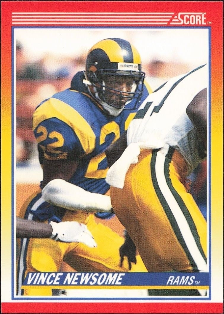 Vince Newsome 1990 Score #222 Football Trading Card - Front 1990 Score Vince Newsome #222 football trading card front