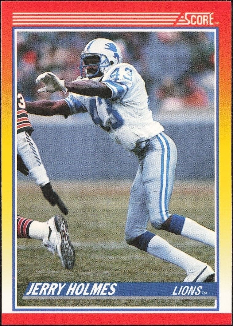 Jerry Holmes 1990 Score #242 Football Trading Card - Front 1990 Score Jerry Holmes #242 football trading card front
